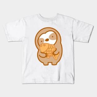 Cute Taiyaki Sloth Kids T-Shirt